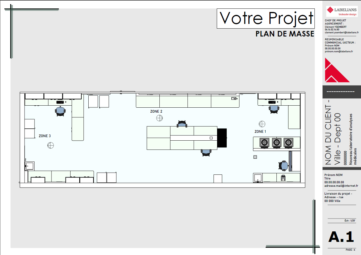 Projet aménagement d'un laboratoire par LABELIANS