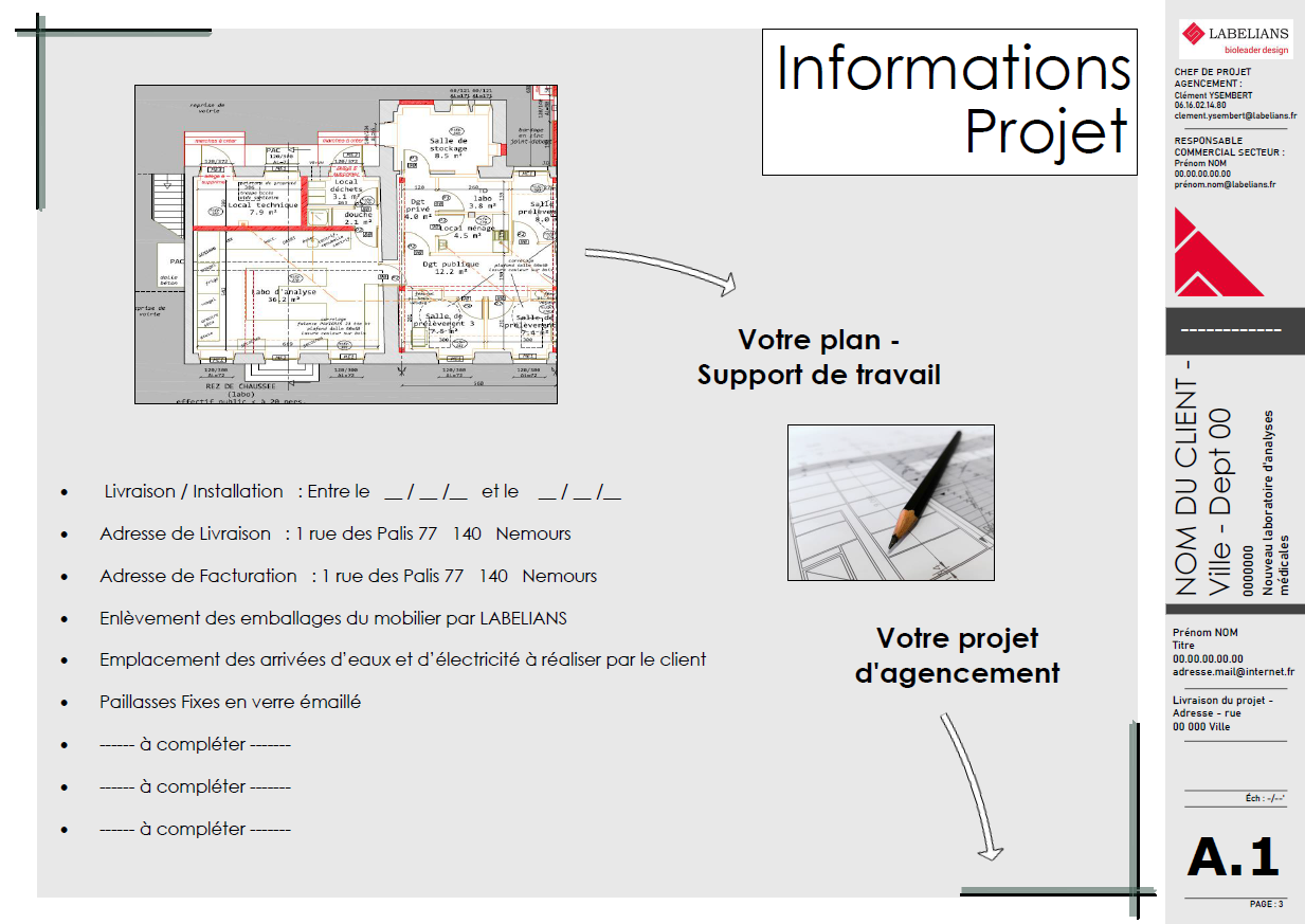 Projet aménagement d'un laboratoire par LABELIANS