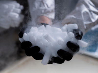 Que faire de la glace carbonique qui accompagne les échantillons ?